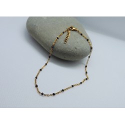 Stainless Steel Gold Rosary Foot Bracelet